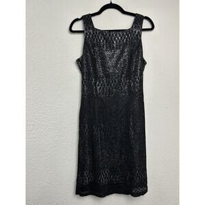 JAZZ II Vtg Women's Black Sheer Lined Dress Sparkly Size‎ 10 Costume CosPlay